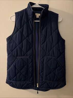 J. Crew Quilted Navy Blue Women Vest